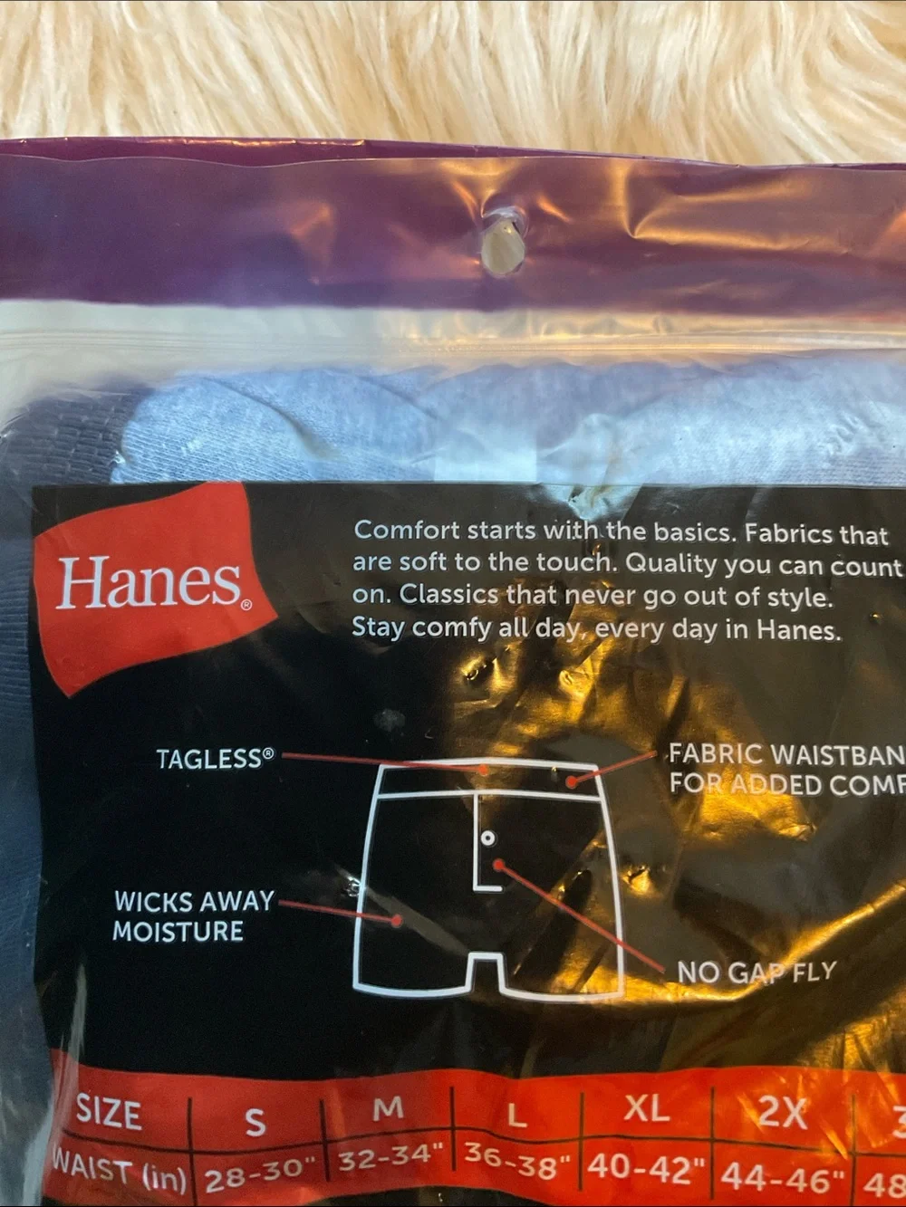 Hanes Men’s Tagless Soft and Breathable No Gap Fly Boxers